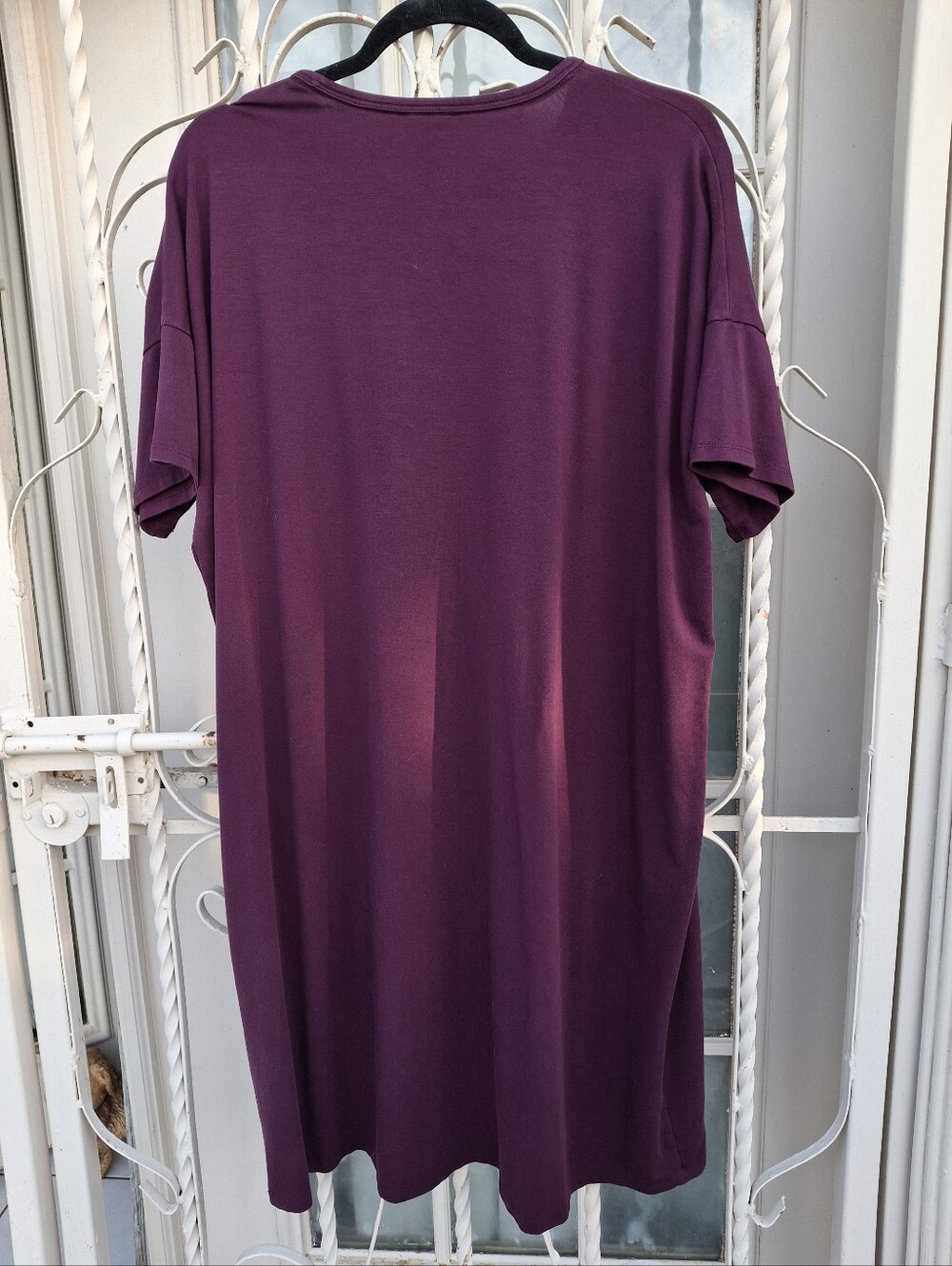 Eileen Fisher T-Shirt Dress Jersey Knit Plum Purple Short Sleeve Size Small - Picture 6 of 13